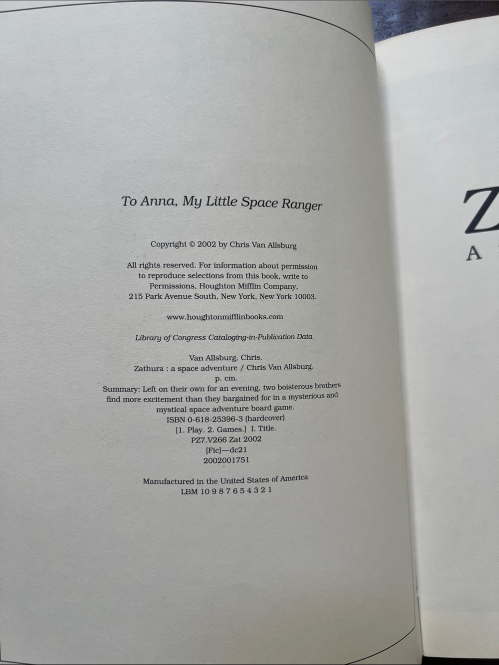 5/$10 Kids Book | Zathura by Chris Van Allsburg - Picture 11 of 15